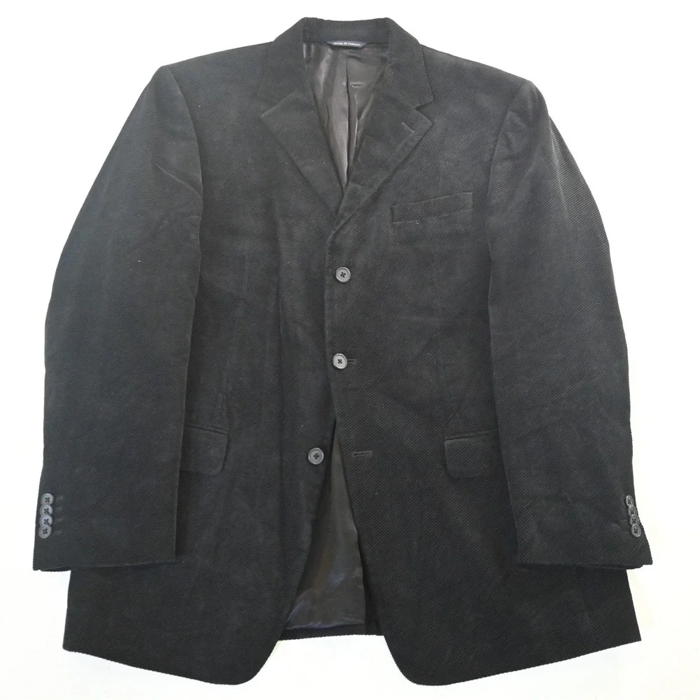 Banana Republic 42R Black Heavy Corduroy Mens Blazer Suit‎ Jacket Sport Coat